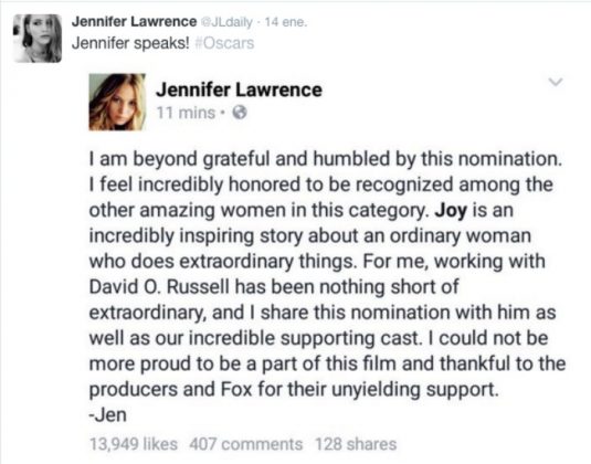 Jennifer Lawrence Óscar