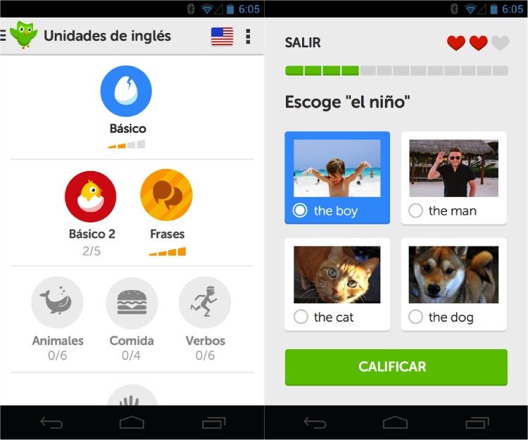 Aplicaciones gratuitas para aprender inglés Duolinguo