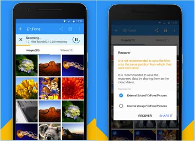 Cómo recuperar las fotos borradas del móvil Dr Fone