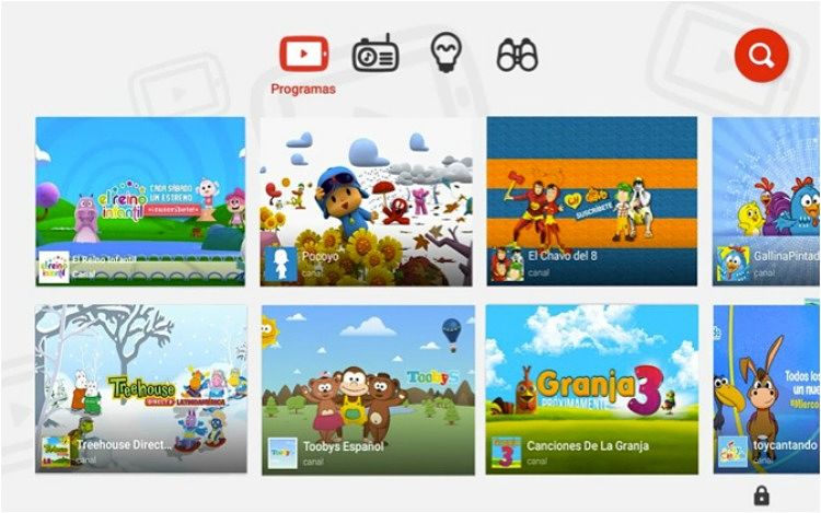 Captura de pantalla de YouTube Kids