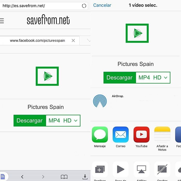 Cómo descargar vídeos de Facebook en Android y en iOS
