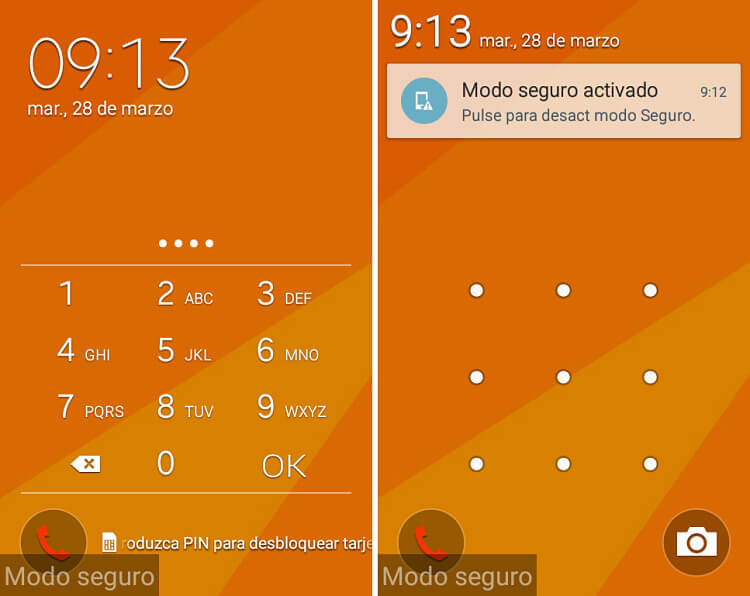 Modo seguro de Android