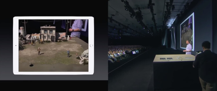 Presentación de realidad aumentada de Apple con los anuncios de iOS11