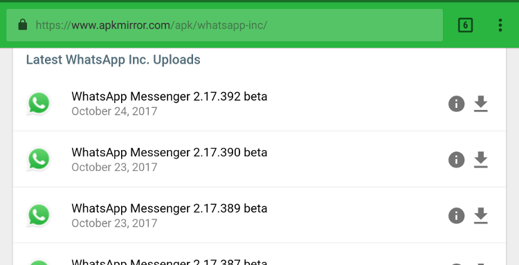 desactualizar app