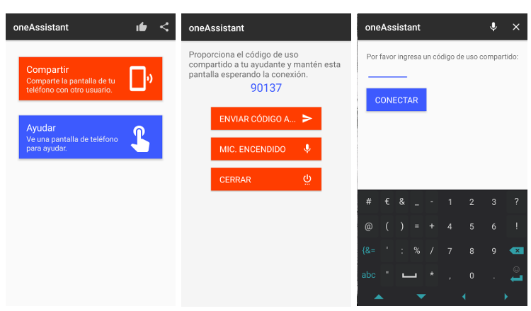 asistente compartir pantalla