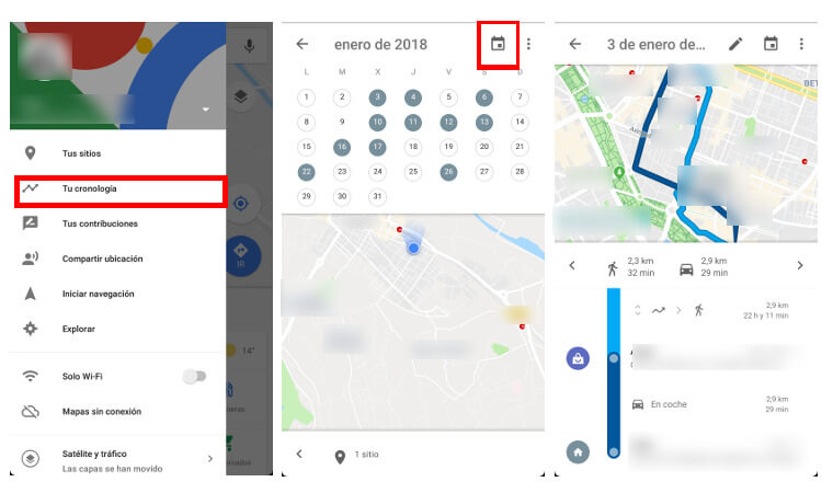 Historial ubicación