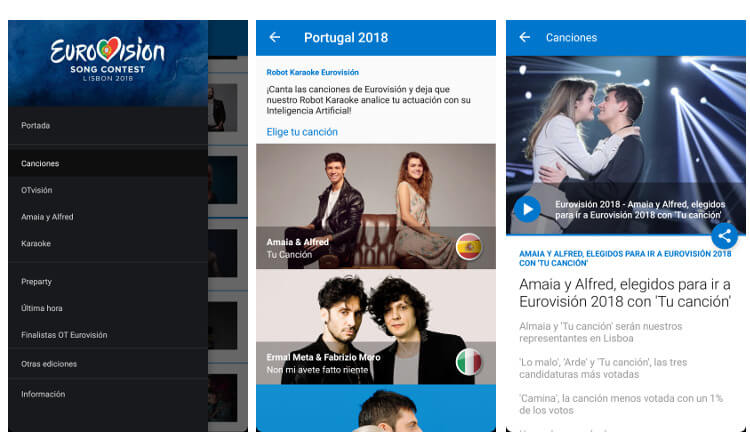La app de Eurovisión de Televisión Española