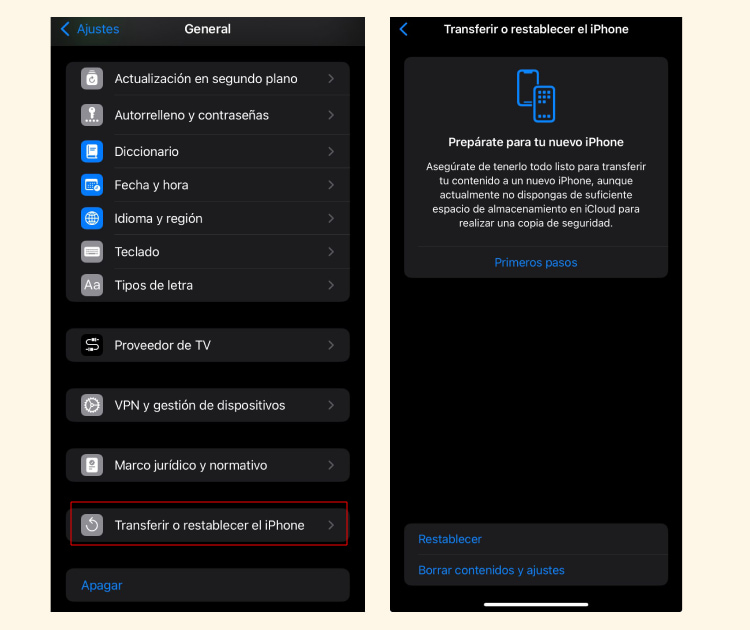 Borrar datos personales y restaurar a fabrica - iPhone Borrar datos personales y restaurar a fabrica - iPhone