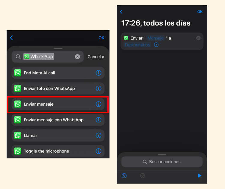 Paso 3 - Como configurar un mensaje programado en iOS
