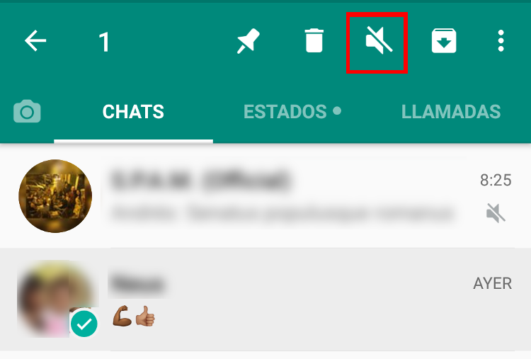 silenciar chat de whatsapp