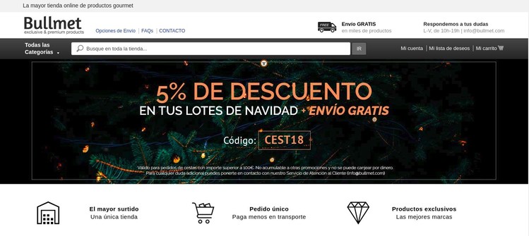 Supermercado gourmet online Bullmet