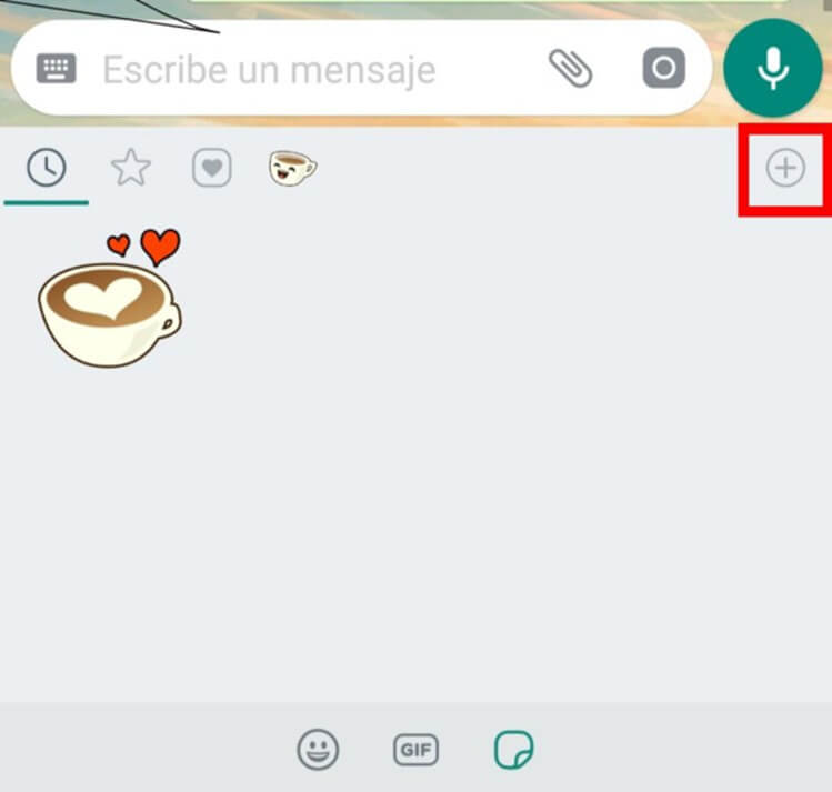 Botón para descargar más stickers de Whatsapp