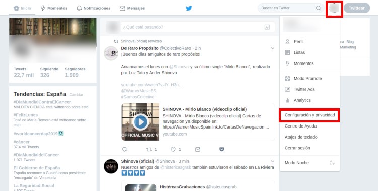 Activar orden cronologico en Twitter en web