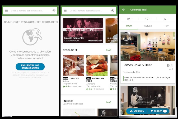 captura app El Tenedor para Android