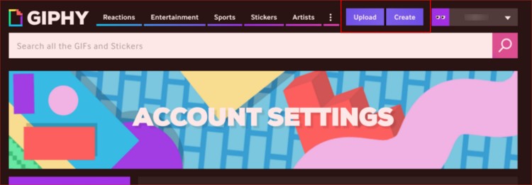 Captura de pantalla de Giphy: Guía para crear stickers en giphy