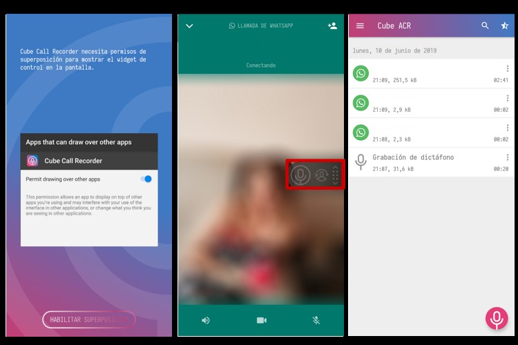 captura de Cube Call Recorder ACR