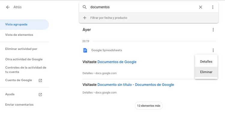 eliminar datos privados de google