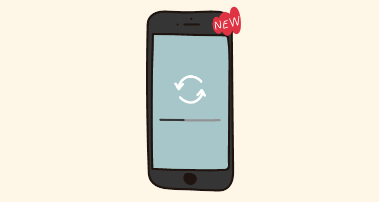 Ilustración de un iPhone actualizándose que representa las novedades de iOS 13