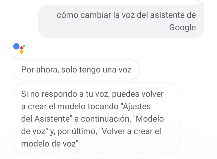 cambiar la voz de ok google