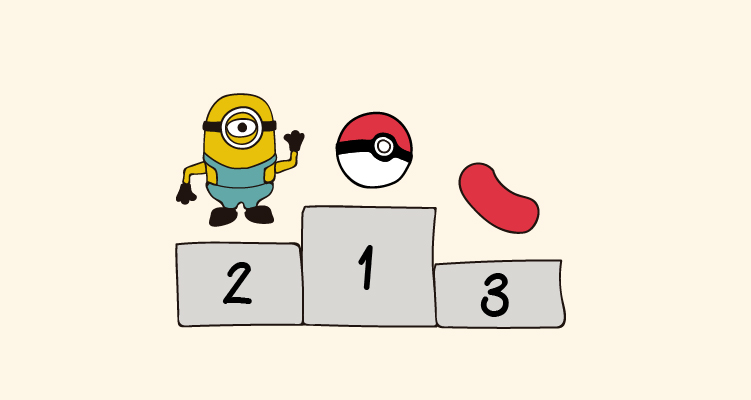 Ilustración de un podio con los juegos para móvil más descargados