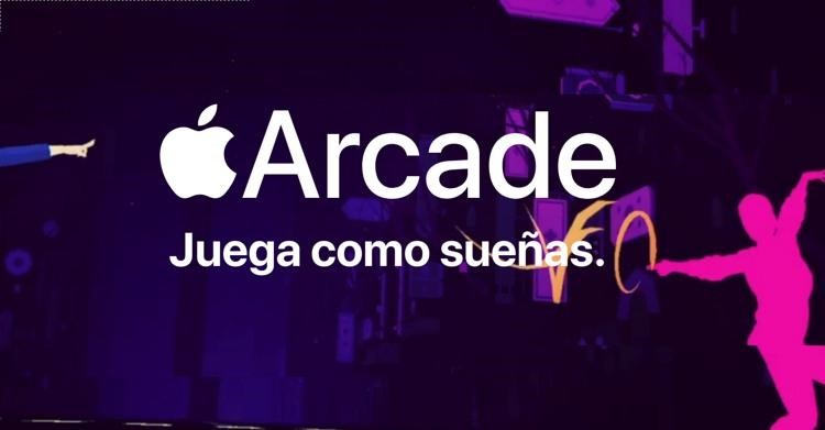 Presentación de Apple Arcade con texto "Juega como sueñas."