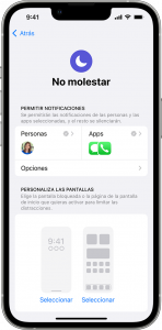 Activar modo no molestar iPhone