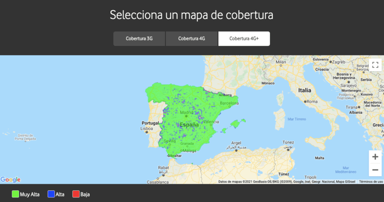 Mapa de cobertura de Lowi