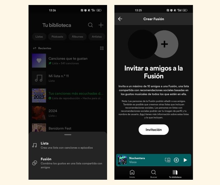 Cómo crear una fusion en Spotify