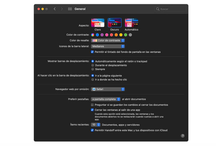 Modo oscuro Google Chrome