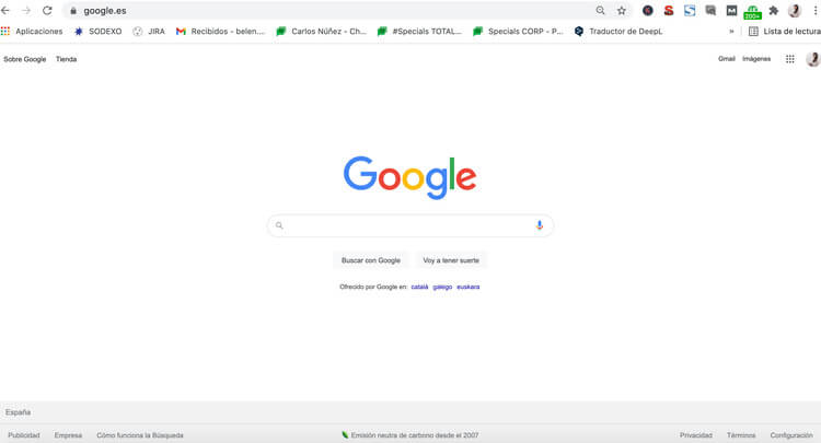 Navegador Google abierto
