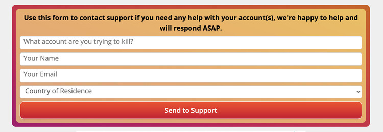 Web Account Killer para borrar cuentas
