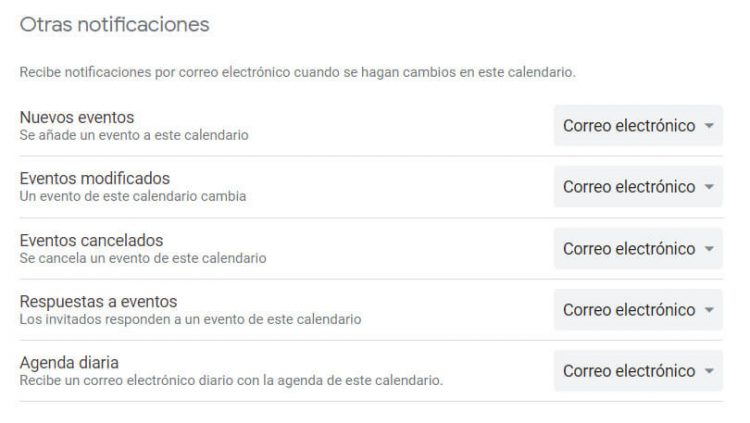 Recibir la agenda diaria con Google Calendar