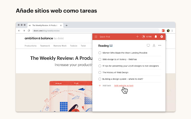 Todoist extensión para Chrome