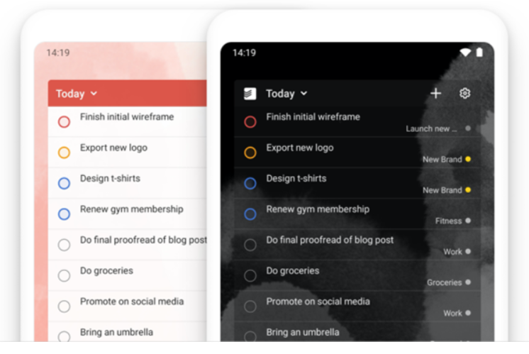 Todoist widget para Android
