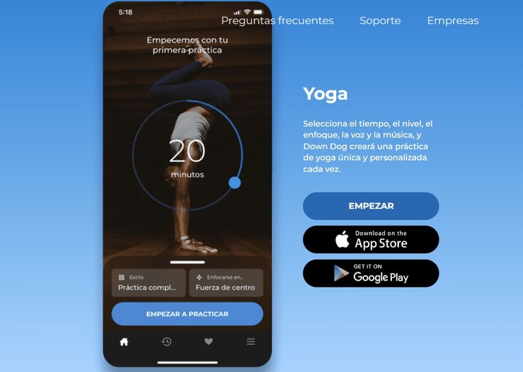 yoga down dog - mejores apps de yoga