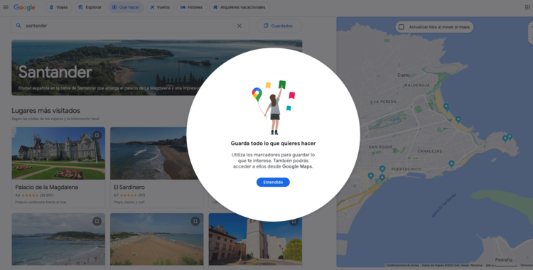 Google Travel te inspira qué hacer