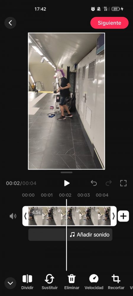Editor de vídeo en TikTok