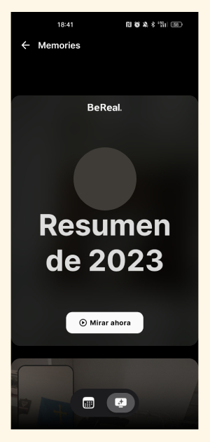 Portada de Memories 2023: un resumen del año en publicaciones de BeReal Portada de Memories 2023: un resumen del año en publicaciones de BeReal