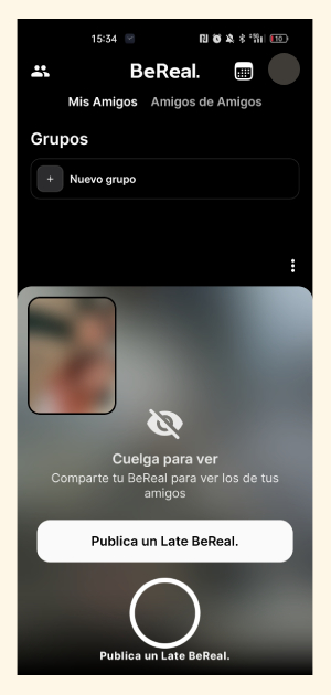 Cómo se ve la app antes de publicar un BeReal