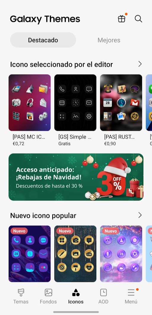 Cambiar iconos de Samsung con Galaxy Themes