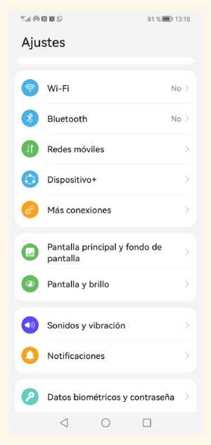 Ajustes de Android