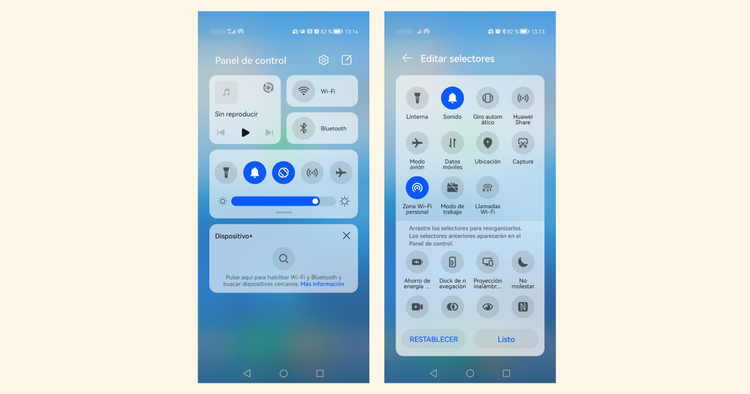 Panel de control Android