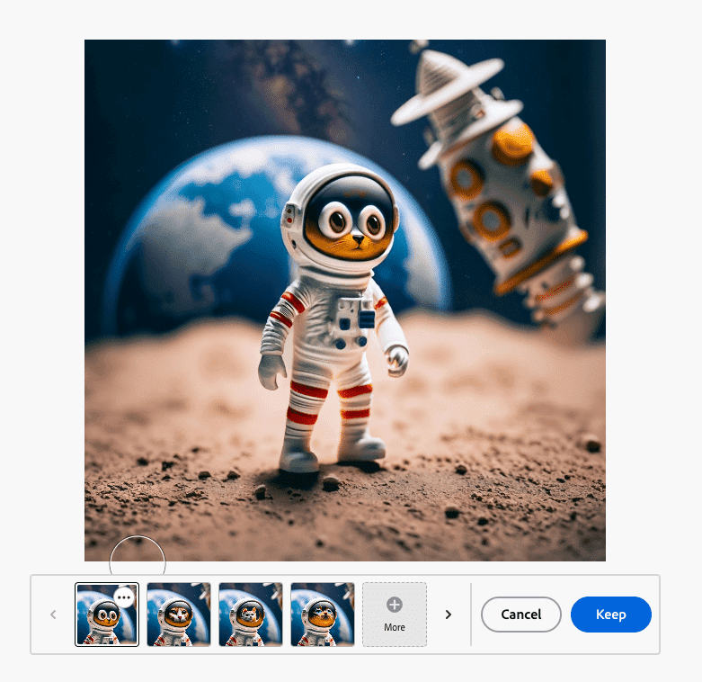 Resultados del generative fill con Adobe Firefly