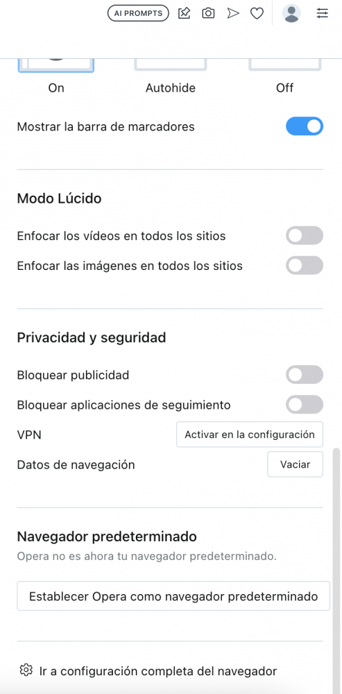 Configurar Ópera para utilizar Google Bard