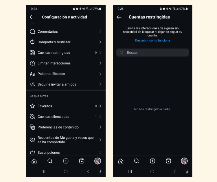 Cómo restringir a alguien en Instagram 2 Como restringir a alguien en Instagram 2