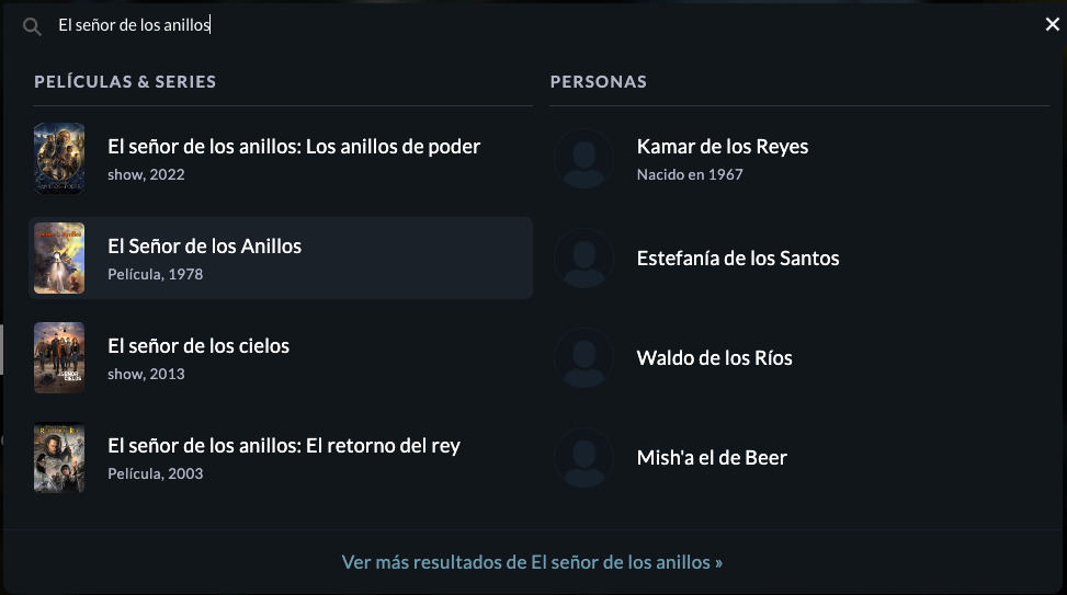 Listados en Just Watch