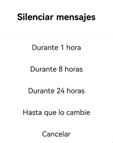 Silenciar mensajes directos en IG - Tiempo