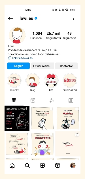 La cuenta de Instagram de Lowi