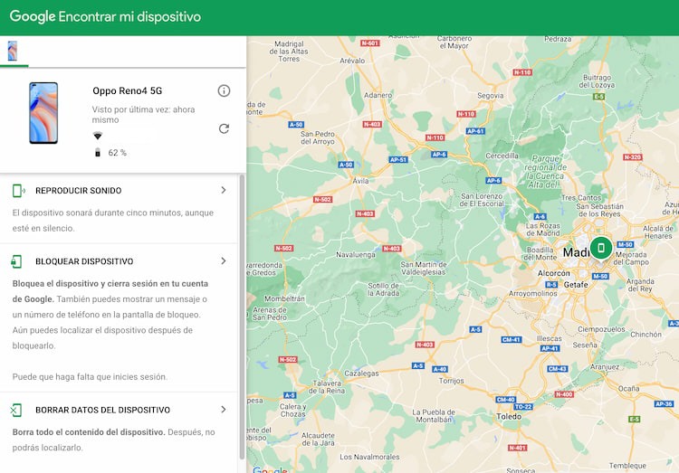 Como encontrar un movil apagado con Google