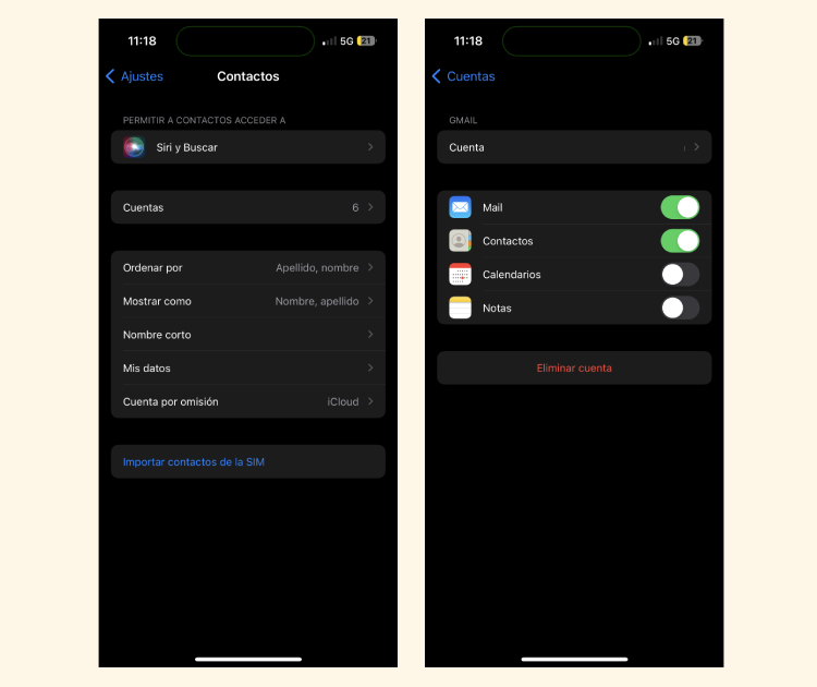Cómo sincronizar contactos de iPhone con gmail